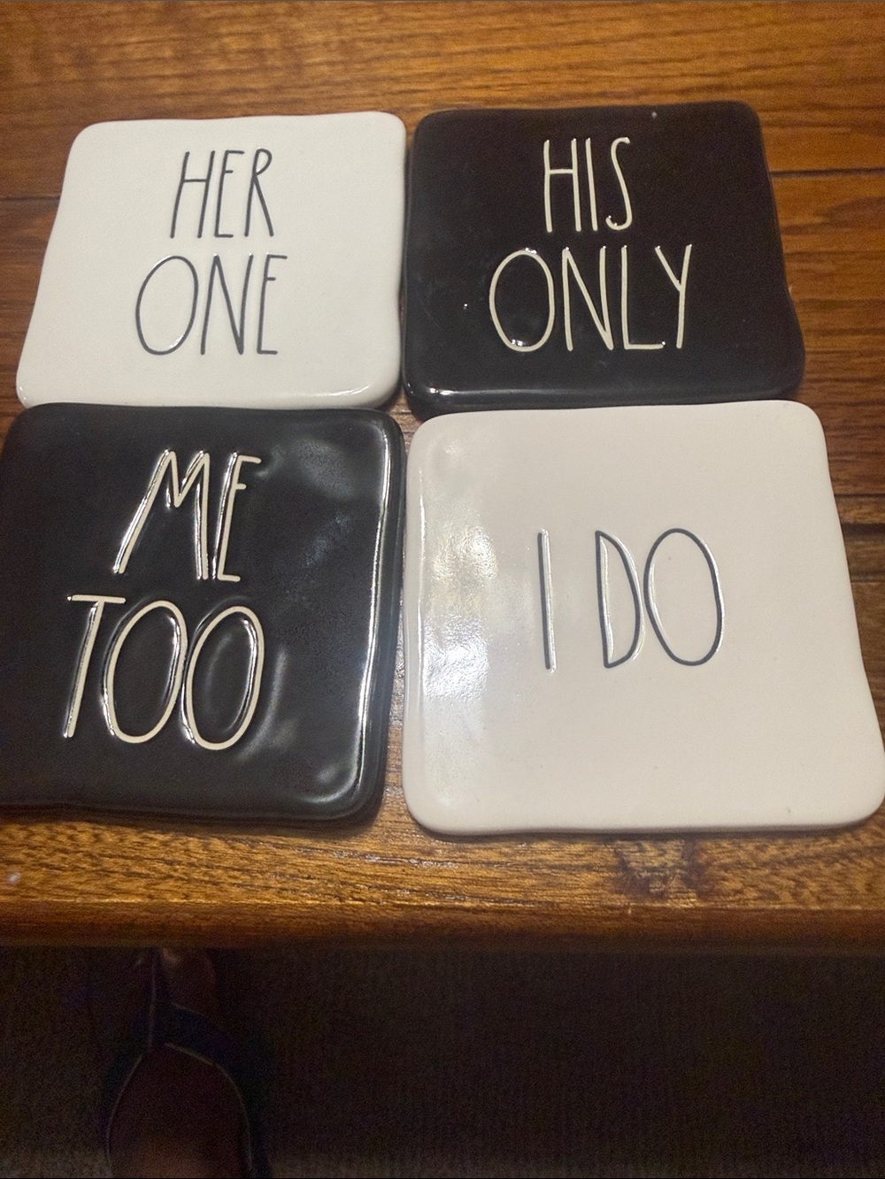 Rae Dunn Coasters Ivory Black Coasters